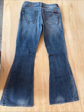 Silver Jeans Medium Blue Flare Wide-Leg Denim